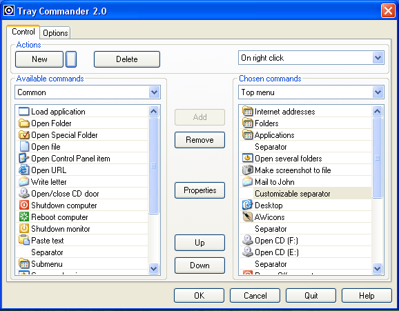 Tray Commander Screenshot